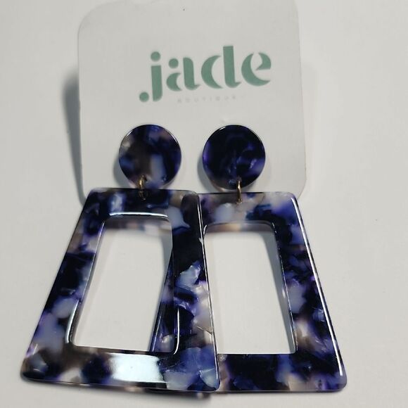 Jade Boutique Blue and Black Statement Earrings - Picture 1 of 5